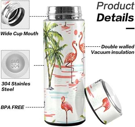Cataku palme flamingo za boce za vodu izolirana 16 ozljeda od nehrđajućeg čelika Termos boca za kafu vode