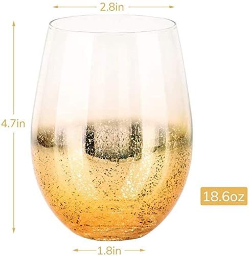 Staklo Za Trezvenost, 18. 6 oz naočare za koktele Set od 4 čaše za pivo Golden Shiny naočare
