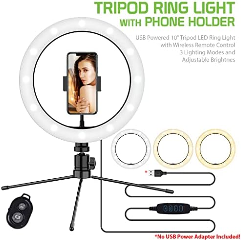 Svijetlo selfi prsten trobojno svjetlo kompatibilno s vašim Nubia 5S Mini 10 inča s daljinskim upravljačem za prijenos uživo / šminku / YouTube / TikTok / Video / snimanje